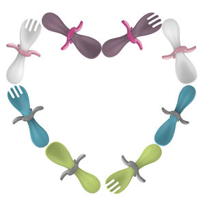 BPA Livre PP Plástico Silicone Talheres Crianças Jantar Talheres <span class=keywords><strong>Set</strong></span> Infant Training Utensílios Toddler Baby Spoon Fork <span class=keywords><strong>Set</strong></span> - Product Image 6