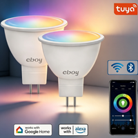 Ampoule LED intelligente Tuya WiFi MR16 RGBCW 4W 300LM 12V AC DC dimmable, compatible Alexa et Google Voice Control, éclairage intérieur ETL
