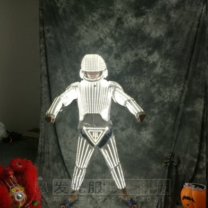 Festa di natale spettacolo Led Costume Robot abbigliamento Led luci luminose sala da ballo costumi per Night Club tuta spaziale - Product Image 6
