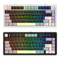 Keyboard Gaming Mekanik JINMS F75 Tri-Mode 75% 4000mAh Struktur Gasket Hot Swappable RGB Nirkabel Dengan Tombol Putar Kustom
