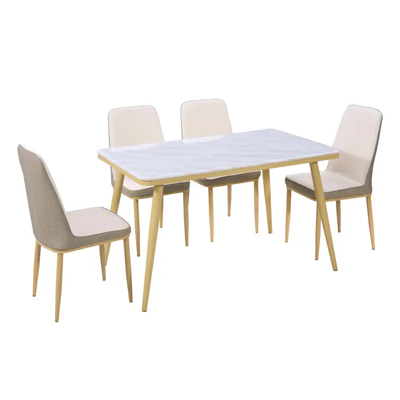Design de luxe en marbre artificiel 10 places table à manger en marbre ensemble table à manger et chaises vente en ligne