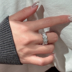 Anillo Geométrico Antiguo de Plata Pura S925, Diseño Elegante de Lujo Retro Francés con Circonita de Corte Ovalado, Joyería de Nicho - Product Image 2