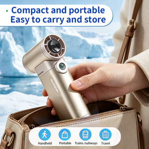 Rechargeable High-speed 100 <b>Gears</b> Cooling Handheld Jet Turbo Fan Portable Display air Refrigeration Mini Electric Fans in Bulk - Product Image 4