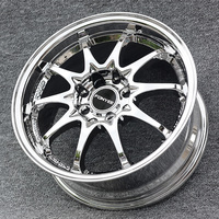Jantes Fonyee Classic Chrome 15 pouces 7J multi-perforées 4x100/4x114.3 poli miroir à lèvre large et profonde pour véhicules compacts