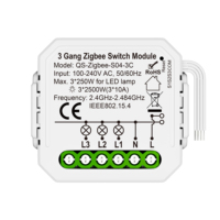 Interruptor inteligente Zigbee de 3 bandas con control por aplicación Smart Life, compatible con US/EU, de aluminio, 10A, para PC y Home Assistant