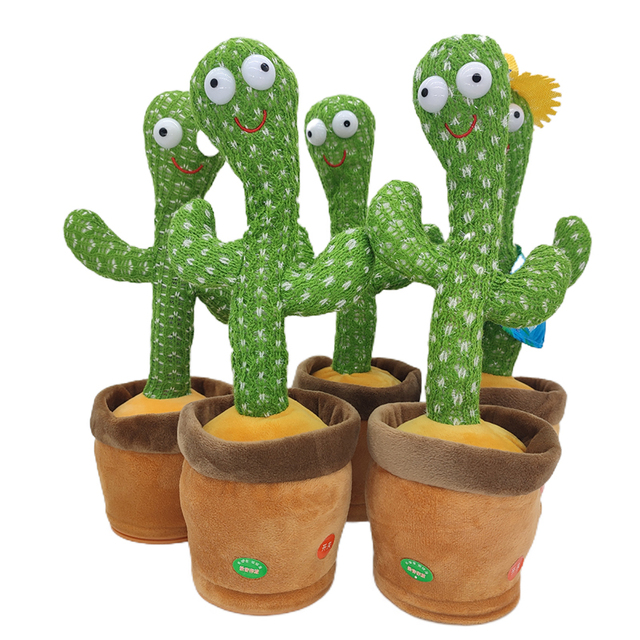 Dropshipping Dancing Cactus Toy 120 Songs Singing Talking Record Repeating Electric Dancing Cactus Toys
