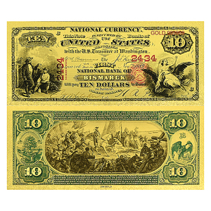 ธนบัตรทองคำเปลวสหรัฐอเมริกาวินเทจ ยุค 1870-1920 จำนวน 1-1000 ดอลลาร์สหรัฐ ของสะสมทางประวัติศาสตร์ ของตกแต่ง ของขวัญสำหรับนักสะสม ขนาด 15x7 ซม. - Product Image 3