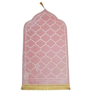 Allo批发高品质法兰绒地毯和地毯压花形状礼品便携式崇拜地毯穆斯林祈祷垫