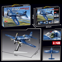 Kit de modèle en plastique d'avion de chasse F4u Corsair à l'échelle 1/48, avec support d'exposition, avion miniature de l'armée de l'air, éducatif