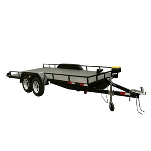 <span class=keywords><strong>Remorque</strong></span> utilitaire à double essieu avec rails latéraux et boîte de rangement, <span class=keywords><strong>remorque</strong></span> à plateau noir thermolaqué pour le camping et le transport de VTT - Product Image 5