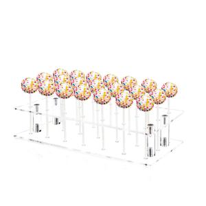 Stand <span class=keywords><strong>Display</strong></span> Kue Pop Akrilik Modern Ramah Lingkungan 21 Lubang untuk Dekorasi Permen, Grosir Pabrik, untuk Ulang Tahun, Hari Ayah, Paskah - Product Image 1