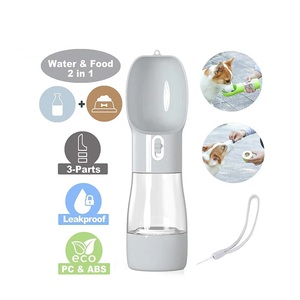 Dispensador de Agua y Comida Portátil 2 en 1 para Mascotas, Botella de Agua Ligera de Plástico para Perros, para Paseos al Aire Libre - Product Image 2