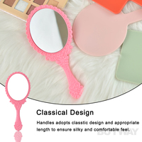 Ensemble miroir et peigne à main vintage à motif floral, miroir de poche en plastique personnalisé avec logo, petit miroir cosmétique de luxe en forme de cœur