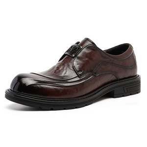 Nouvelle collection d'été : Chaussures habillées pour hommes à semelles épaisses et talons, en cuir véritable respirant, style décontracté - Product Image 2