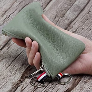 Thin <b>Wallet</b> for Women, Dual Rings Change Minimalist Vegan Leather Women's Zipper Coin Purse with Large Capacity - Product Image 4