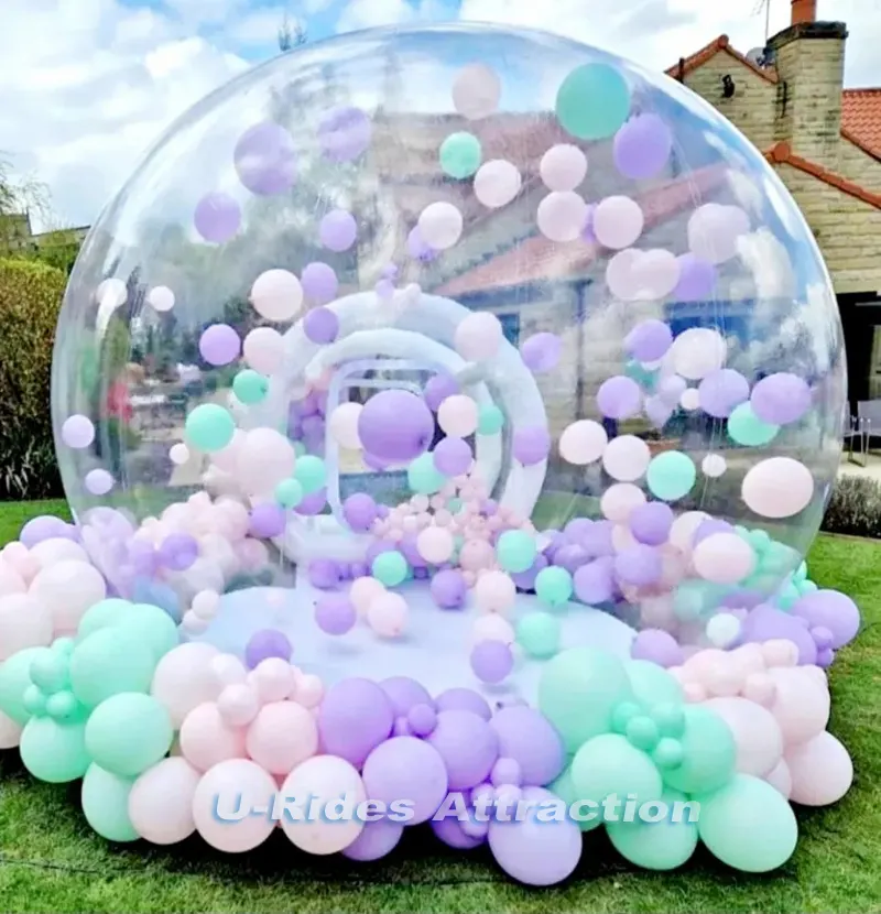 Diskon besar tenda kubah gelembung tiup luar ruangan Glamping udara transparan rumah bouncing balon tiup untuk dijual