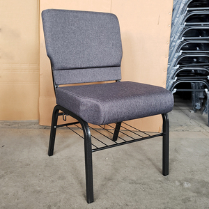 Chaises d'église empilables en métal inoxydable rembourrées avec porte-livres, confortables et imbriquées, au meilleur prix - Product Image 5