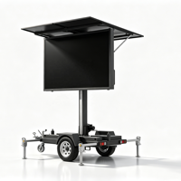 Remorque d'affichage LED solaire mobile avec élévateur hydraulique, rotation à 360 degrés, alimentation hors réseau pour événements publicitaires