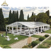 Grande tente de réception transparente avec toit clair, tente extensible transparente 20x20 pour événements, fêtes et mariages, à vendre