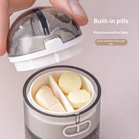 Broyeur et coupe-pilules portable 3-en-1 multifonction avec compartiment de rangement, broyeur de qualité médicale pour les soins de santé professionnels