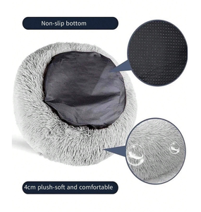 Lit pour animaux de compagnie moderne, solide, moyen, petit, chaud en hiver, en fausse fourrure pelucheuse, durable, emballé en carton, tailles XS-XL pour chiens/chats - Product Image 6