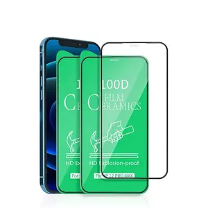 Pabrik Grosir 100D Keramik Ponsel Lembut Kaca Tempered Layar Film Pelindung untuk iPhone X 11 12 13 14 Pro