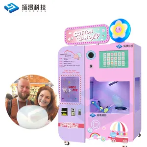 Automatic Manufacturer Pink Blue Diy full Cotton Candy Machine Vending Machine Making Cotton Candy Machine