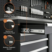 Gabinete de Herramientas Modular de Acero Resistente, Personalizable, OEM, Moderno, Combinado, con 12 Cajones, Capacidad de Carga de 1000 kg, Resistente a la Oxidación