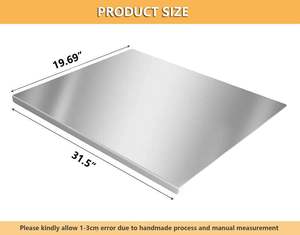 Planche à découper rectangulaire en acier inoxydable 304, écologique, 30x40cm, antidérapante, passe au lave-vaisselle, pour viande et pâtisserie - Product Image 5