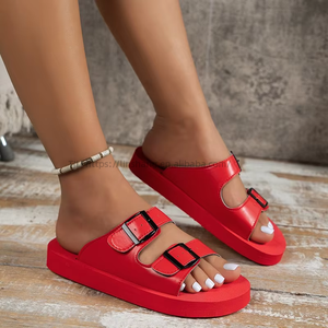 Women's Summer New Double-Breasted Sandals for Slippers <b>Plus</b> <b>Size</b> Casual Lightweight Slides European American Style Platform - Product Image 4