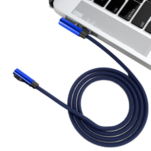 Cavo di Ricarica Rapida USB 2.0 da Maschio a USB-C a Forma di L, 1m, Rivestimento in PVC, Angolo di 90 Gradi per Telefoni Cellulari - Product Image 1
