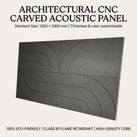 Panel Acústico Esculpido en Curva Alternante de 1200x2400mm, Panel de Pared de Fieltro de Poliéster Grabado por CNC de Alta Densidad para Oficina Ejecutiva