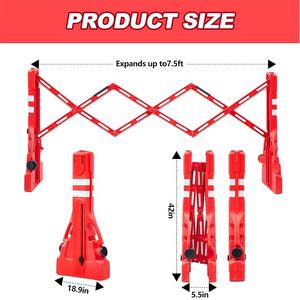 Barrière avec bande réfléchissante d'avertissement, barrière de circulation en plastique extensible, barrière de contrô<span class=keywords><strong>le</strong></span> des foules, barrière de passage pour marquage routier, stationnement de voitures - Product Image 3