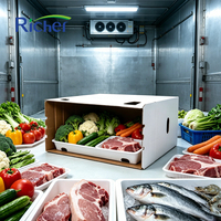 Grande boîte de palette ondulée enduite de cire pour l'expédition en vrac en chaîne du froid, carton étanche pour l'exportation de fruits et de fruits de mer surgelés