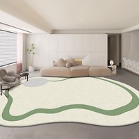 Tapis moderne abstrait 3D haut de gamme en fausse fourrure de cachemire, écologique, antidérapant, doux et rembourré en polyester pour salon