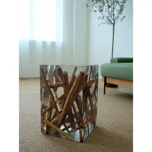 रचनात्मक राल कुर्सी विचारों लक्जरी पेड़ के तने मल स्पष्ट cyrstal epoxy के साथ अद्भुत ठोस लकड़ी कमरे में रहने वाले साइड टेबल