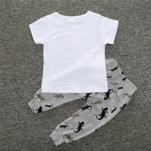 Vêtements pour enfants 2016, vêtements pour bébés garçons, ensemble en coton imprimé décontracté pour tout-petits - Product Image 3