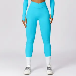 PASUXI 2024 personalizado 2 uds ropa deportiva Fitness ropa deportiva acanalado sin costuras entrenamiento gimnasio conjunto Yoga conjuntos mujeres