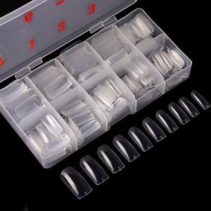 กล่อง 500 ชิ้น อะคริลิค ยูวี เจล ปลายเล็บปลอมแบบฝรั่งเศส 3 รูปทรง ทรงโลงศพ สำหรับต่อเล็บมือ  ปลายเล็บพลาสติกสำหรับทำเล็บ - Product Image 2