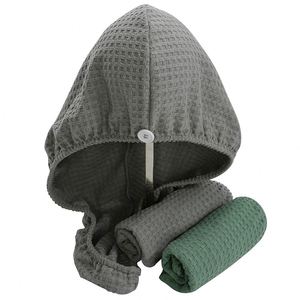 Serviette de séchage pour cheveux en microfibre gaufrée, absorbante, douce et rapide, de haute qualité, prix de gros - Product Image 2