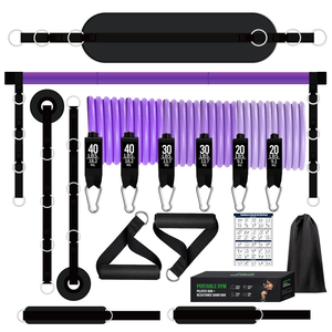 Supro último diseño 3 secciones ajustable Pilates bar Kit con bandas de resistencia - Product Image 1