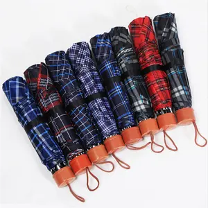 Yiwu Bán Buôn Siêu Giá Rẻ Khuyến Mãi Quà Tặng Ô In LOGO Lưới Anh Pattern Folding Umbrella