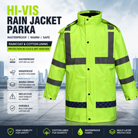 Vêtement de pluie extérieur léger, imperméable, respirant, réfléchissant, isolé, réutilisable, durable, en tissu Oxford 300D vert fluorescent