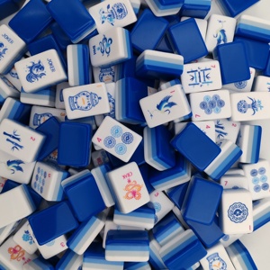 En Stock: Nuevo Set de Mahjong Americano Estético de 160 Piezas con Fichas de Acrílico de Lujo, Diseño Floral Costero Azul y Blanco Chinoiserie para Juego NMJL - Product Image 1