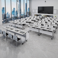Table de formation 120 cm pliable, démontable, modulaire, bureau de travail rotatif avec roulettes, applicable aux salles de conférence
