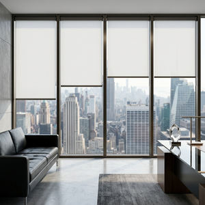 Nouvelles Stores Enrouleurs Horizontales Électriques Intelligentes en Polyester, Protection Solaire Anti-UV Moderne pour Entreprises - Product Image 1