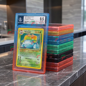 TPU Mixed Gradient Color Glitter Clear Back Panel Plate Graded <strong>Card</strong> Slab Bumper Guard B G S Slab <strong>Protector</strong> with Back Panel Plate - Product Image 6