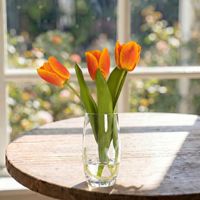 Tulipes transparentes en forme d'œuf, fleurs artificielles aquatiques jaunes, roses et oranges pour la décoration commerciale moderne et les mariages