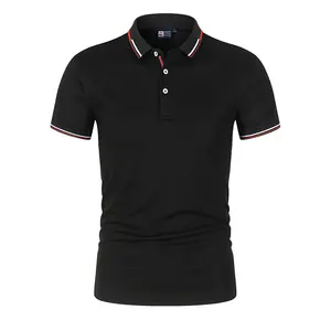 Polo de Color Sólido para Hombre, Camiseta de Manga Corta con Cuello Redondo y Placa Ligera de Talla Grande, 280 Gramos, Europa y Estados Unidos