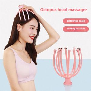 Venta directa de fábrica masajeador de cabeza de pulpo portátil con 12 garras rodillo de masaje de meridianos giratorio masajeador de cuero cabelludo - Product Image 2
